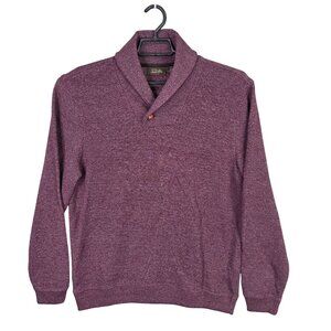 Mens Tasso Elba Purple Shawl Collar Sweater Cotton Polyester Blend Size M